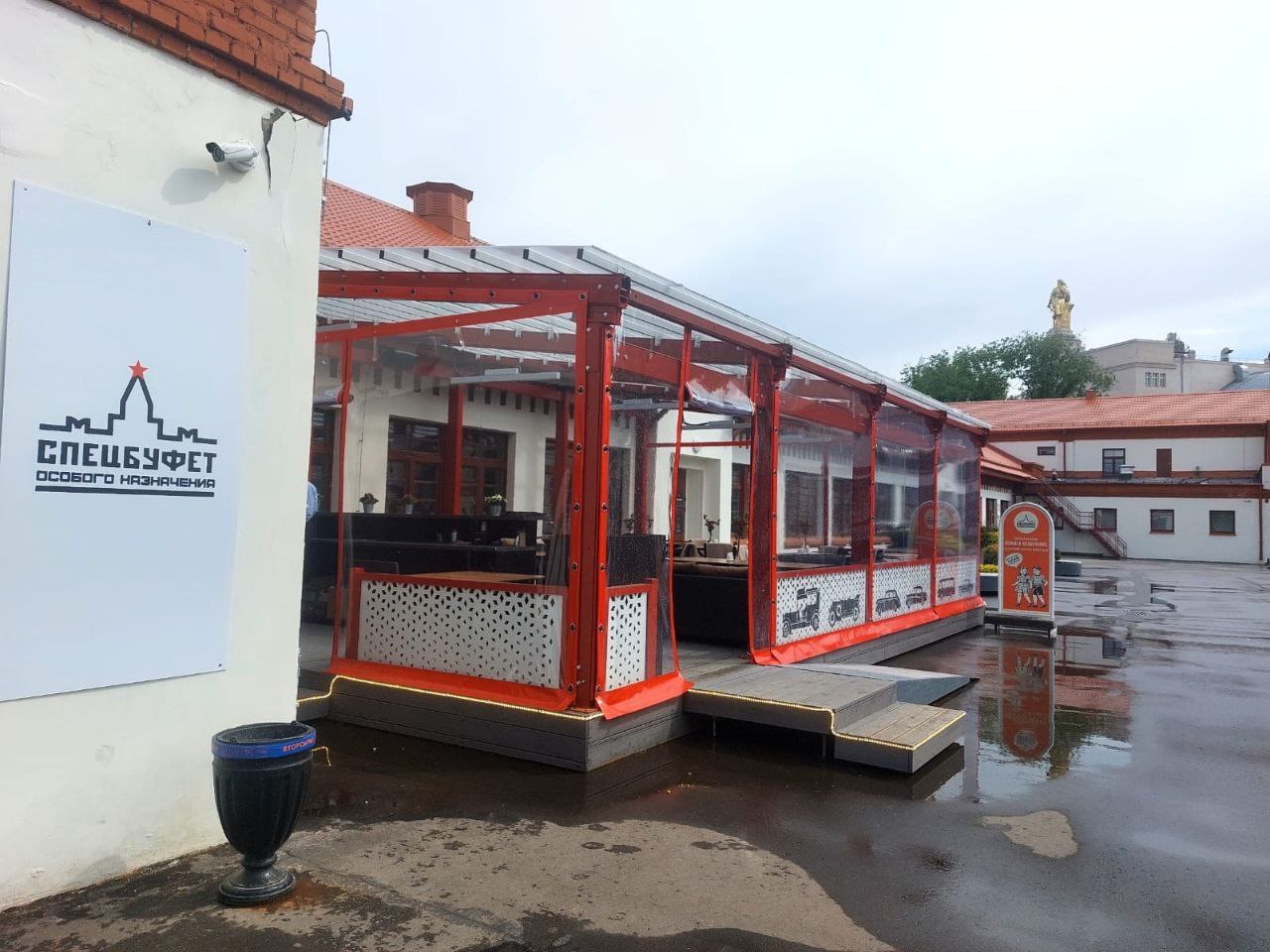 ПВХ шторы для летней террасы кафе в Рязани